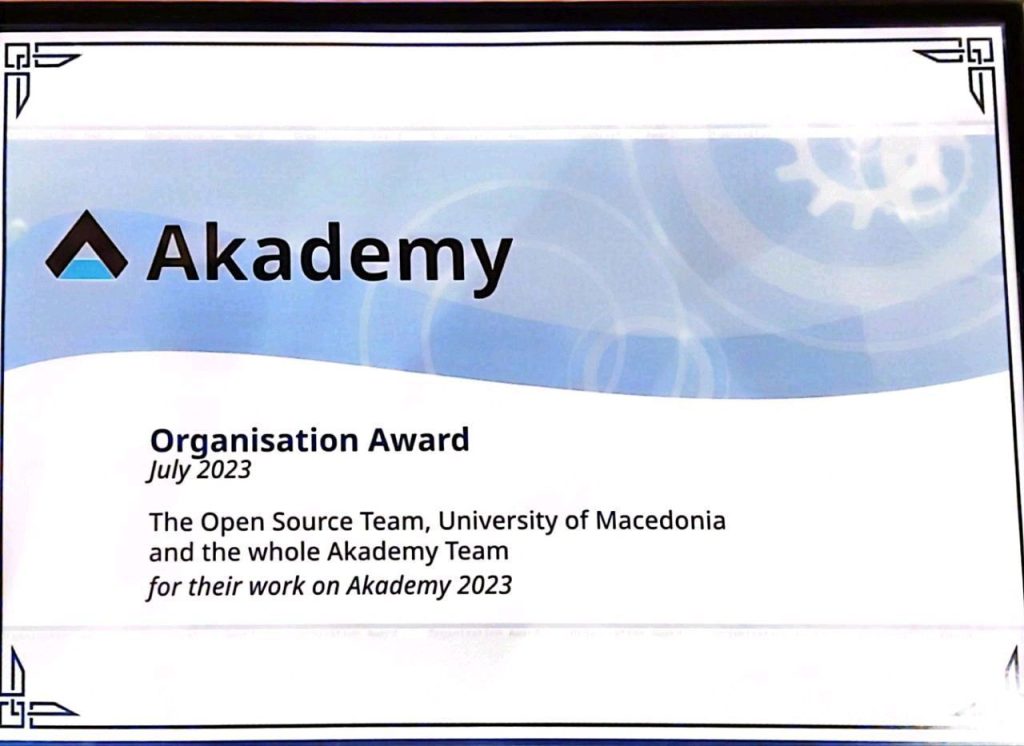 KDE Akademy 2023 award